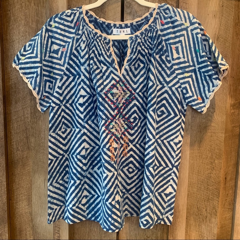 Embroidered Boho top by THML NWT